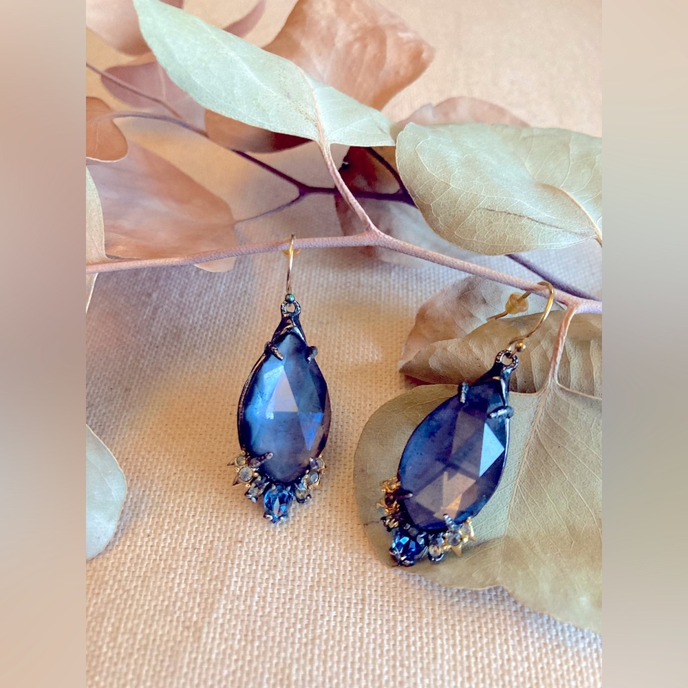 Glowing Blue Alexis Bittar Crystal drop earrings